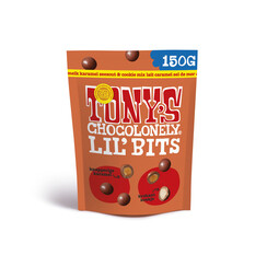 Chocolade Tony's Chocolonely Lil' Bits melk karamel zeezout & cookie 150 gram