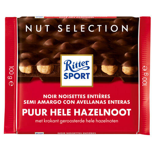 Ritter Sport Chocolat Ritter Sport noir-noisettes entières 100g