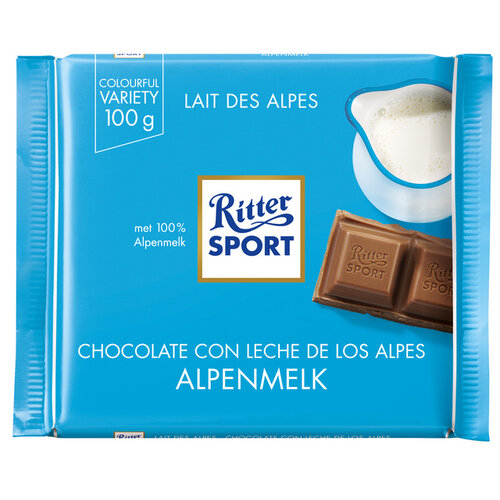 Ritter Sport Chocolat Ritter Sport lait des Alpes 100g