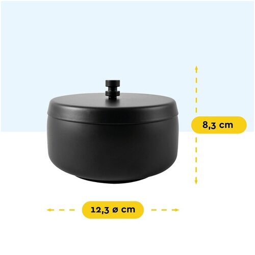 Cendrier BRASQ modèle de table 1L avec couvercle AT700 noir