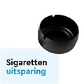 Asbak BRASQ tafelmodel 1 liter met deksel AT700 zwart
