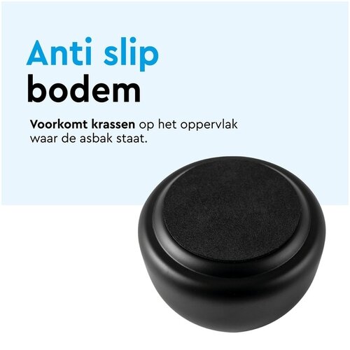 Asbak BRASQ tafelmodel 1 liter met deksel AT700 zwart