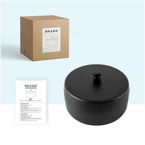 Asbak BRASQ tafelmodel 1 liter met deksel AT700 zwart