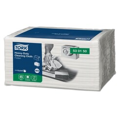 Reinigingsdoek Tork W8 Premium Heavy-Duty 1-laags 45 vel wit 530150