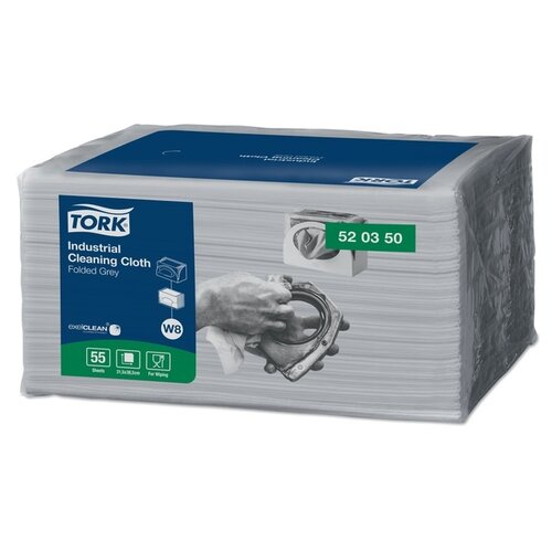 Tork Reinigingsdoek Tork W8 Premium Industrial 1-laags 55 vel grijs 520350
