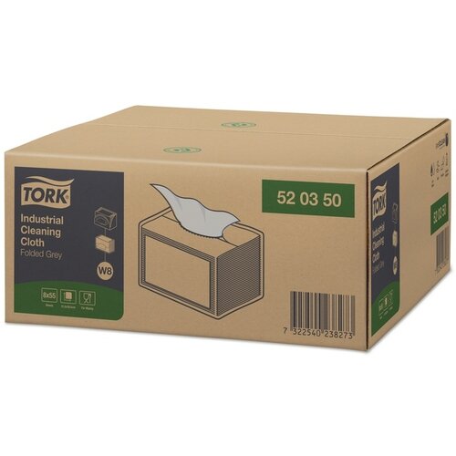 Tork Reinigingsdoek Tork W8 Premium Industrial 1-laags 55 vel grijs 520350