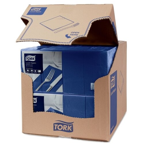 Tork Lunchservet Tork Advanced 1/8 vouw 2-laags 328x325mm 200 vel donkerblauw 477421