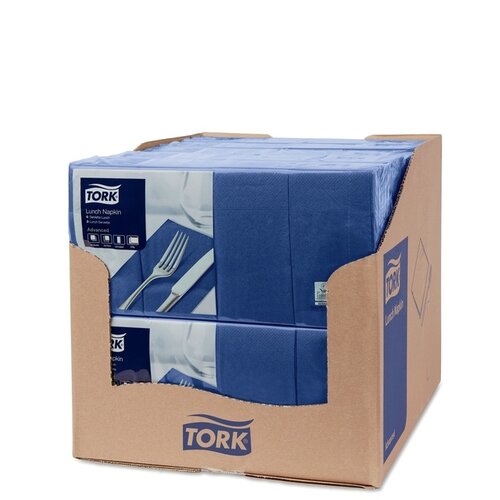 Tork Lunchservet Tork Advanced 1/8 vouw 2-laags 328x325mm 200 vel donkerblauw 477421