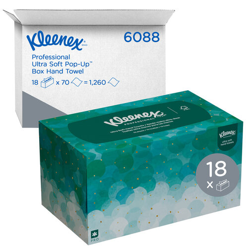 Kleenex Handdoek Kleenex Ultra Pop-up Box 1-laags 226x254mm 70 vel wit 6088