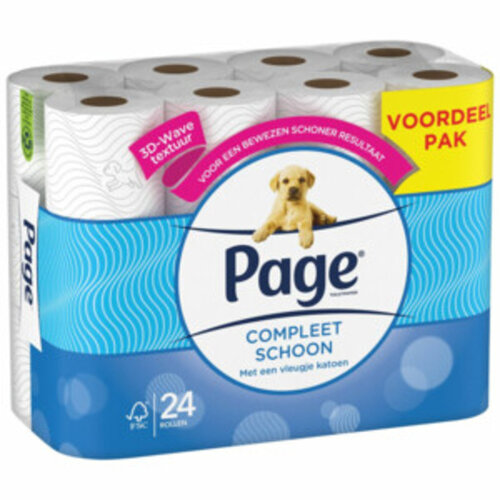 Page Papier toilette Page Compleet Schoon 2 épaisseurs 140 feuilles blanc 24 rouleaux