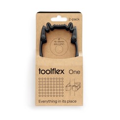Porte-outils mural Toolflex One 2 pinces avec adaptateur ø 15/35mm noir