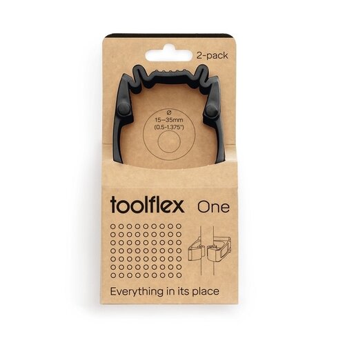 Toolflex Porte-outils mural Toolflex One 2 pinces avec adaptateur ø 15/35mm noir