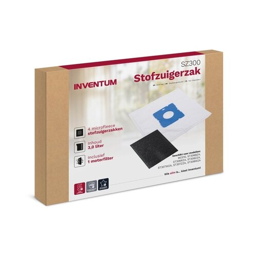 Inventum Stofzuigerzak Inventum 3l set van 4 zakken + motorfilter