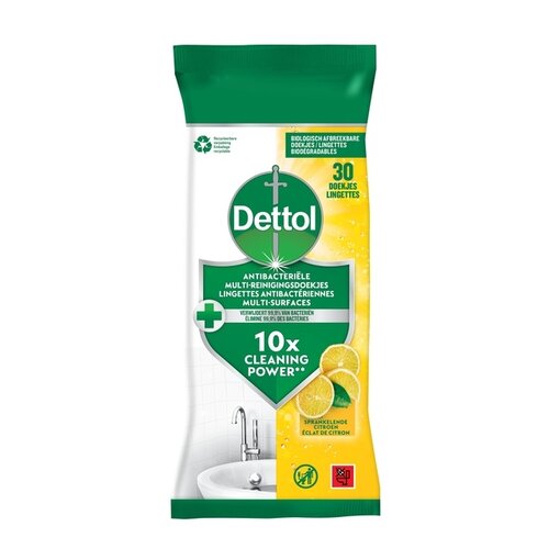 DETTOL Lingettes nettoyantes Dettol antibactérienne Citrus 30 pièces