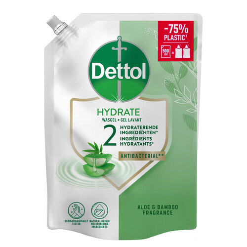 DETTOL Handzeep Dettol Hydrating Aloe Vera antibacterieël 500ml refill