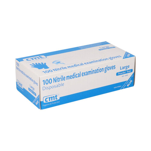 CMT Gant jetable CMT nitrile L bleu 100 pièces
