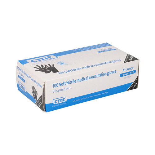 CMT Handschoen CMT XL soft nitril zwart 100 stuks