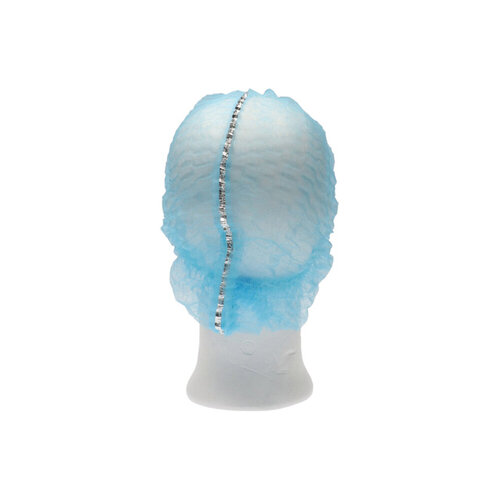 CMT Haarnet CMT clip non-woven L 53cm met detectie strip PP blauw 100 stuks