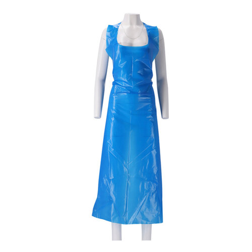 CMT Schort CMT 125x80cm 25mu geruwd op rol PE blauw 100 stuks