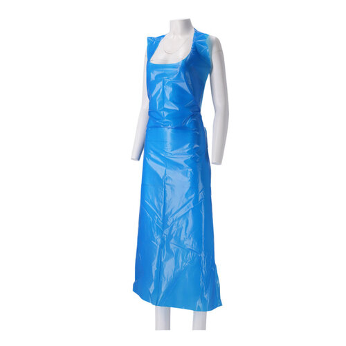 CMT Schort CMT 125x80cm 25mu geruwd op rol PE blauw 100 stuks