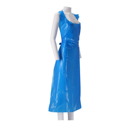 CMT Schort CMT 125x80cm 25mu geruwd op rol PE blauw 100 stuks