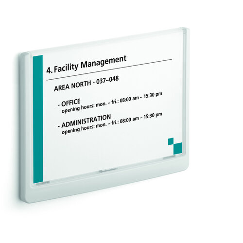 Durable Plaque de porte Durable Click Sign A5 paysage blanc