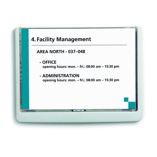 Durable Plaque de porte Durable Click Sign A5 paysage blanc