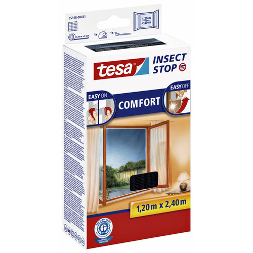 Tesa Moustiquaire tesa® Insect Stop COMFORT fenêtre 1,2x2,4m anthracite