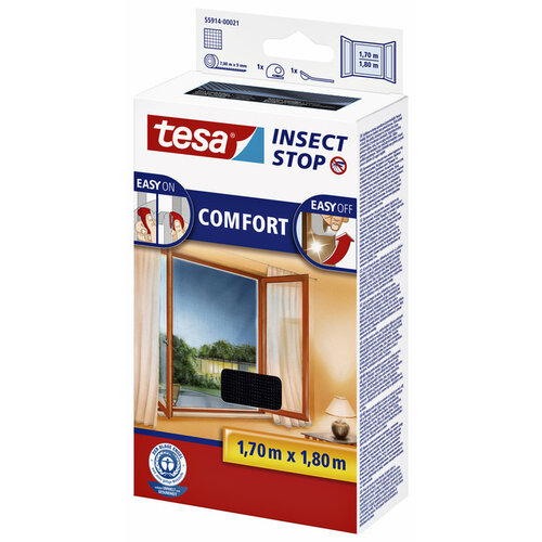 Tesa Moustiquaire tesa® Insect Stop COMFORT fenêtre 1,7x1,8m anthracite
