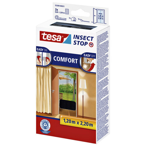 Tesa Moustiquaire tesa® Insect Stop COMFORT porte 2x 0,65x2,5m noir