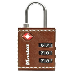 Cadenas Masterlock combinaison 3 chiffres TSA 30mm cuir brun