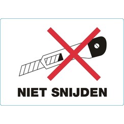 Etiquette d'avertissement IEZZY Niet snijden 105x74mm 500 pièces