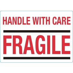 Etiquette d'avertissement IEZZY Handle with care Fragile 100x70mm 500 pièces