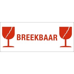 Etiquette d'avertissement IEZZY Verre/Breekbbaar 150x60mm 500 pièces