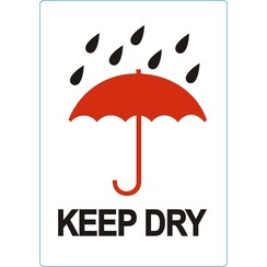 Waarschuwingsetiket IEZZY keep dry 74mmx105mm 500 stuks