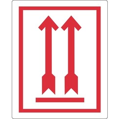 Waarschuwingsetiket IEZZY pijl omhoog 74x105mm 500 stuks