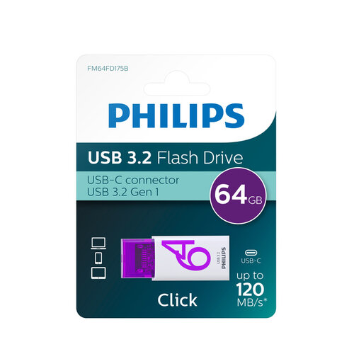 Philips USB Stick Philips Click USB-C 64GB Magic Purple