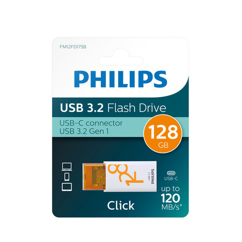 Philips Clé USB Philips Click USB-C 128Go Sunrise Orange