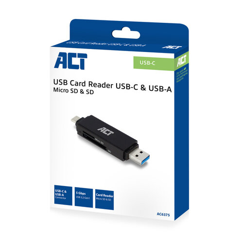 ACT Lecteur de cartes ACT USB-C/USB-A 3.0