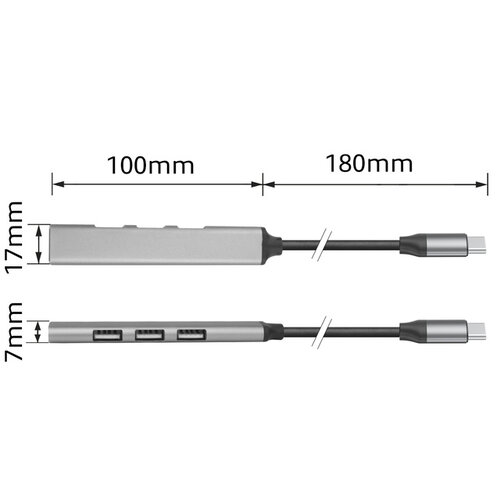 ACT Hub ACT USB-C 3x USB-A 2.0 et 1x USB-A 3.0