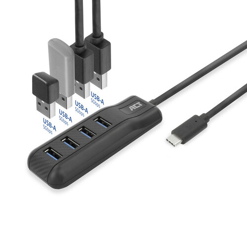 ACT Hub ACT USB-C 3.0 4 poorts USB-A