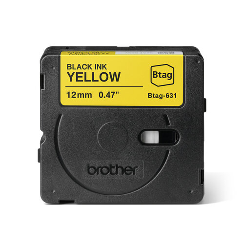 Brother Labeltape Brother P-touch Btag-631 standaard 12mm zwart op geel