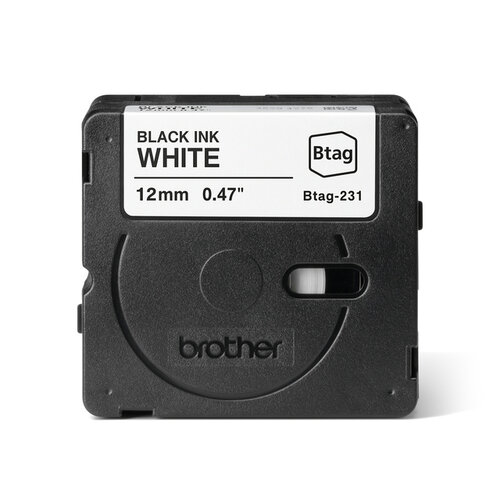 Brother Ruban étiquettes Brother P-touch Btag-231 standard 12mm noir sur blanc
