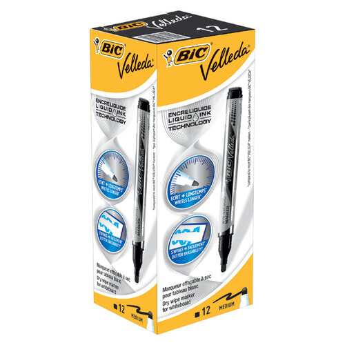 Bic Marqueur tableau blanc BIC Velleda Liquid ogive Medium noir