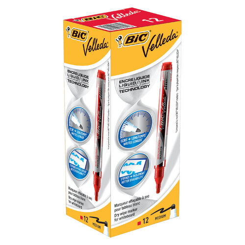 Bic Whiteboardmarker Bic Velleda liquid rond medium rood