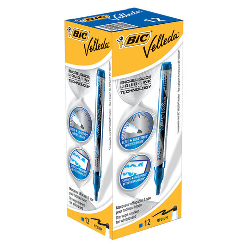 Bic Whiteboardmarker Bic Velleda liquid rond medium blauw