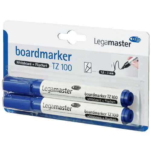 Legamaster Whiteboardmarker Legamaster TZ 100 rond 1.5-3mm blauw blister à 2 stuks