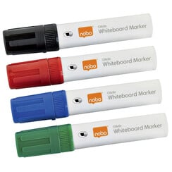 Marqueur tableau blanc Nobo Glide biseau 10mm assorti 4 pièces