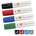 Nobo Whiteboardmarker Nobo Glide schuin assorti 10mm 4stuks