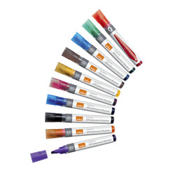 Marqueur tableau blanc Nobo Liquid Ink ogive 3mm assorti 10 pièces